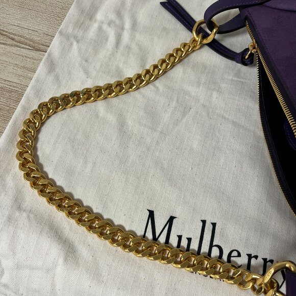 Mulberry M Zipped Amethyst Nubuck Bag - Picture 4 of 10